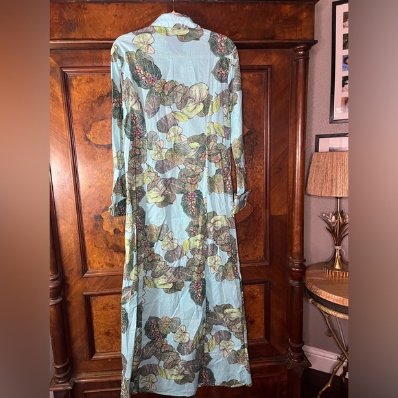 EUC ALA VON AUERSPERG- KATHE COTTON DRESS IN GREEN ISLAND. Size 6 - Picture 4 of 9